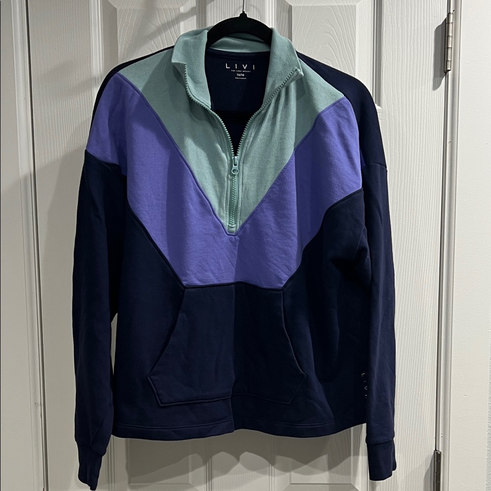 LIVI CozySoft Half-Zip Colorblock Cropped Pullover